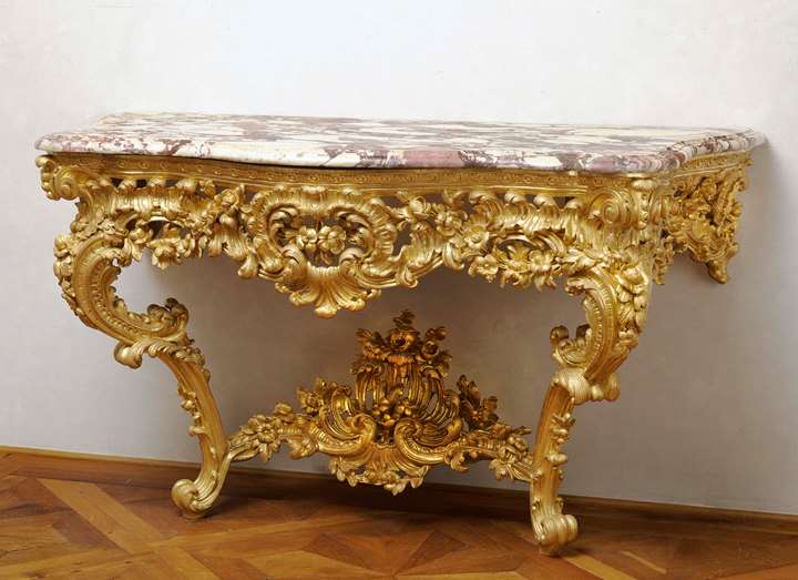 A German Rococo giltwood console